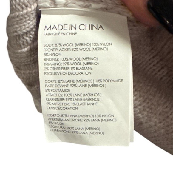 Club Monaco Mahssa Wool Sweater Jacket Size XS Preppy Tweed Fringe - Picture 7 of 8